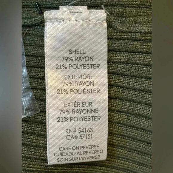 Calvin Klein Jeans Green Ribbed Half Button Sweater Size L - Picture 10 of 11